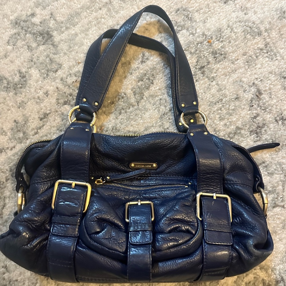 Vintage Michael Kors  Blue Leather Shoulder Bag> gift w/ purchase<